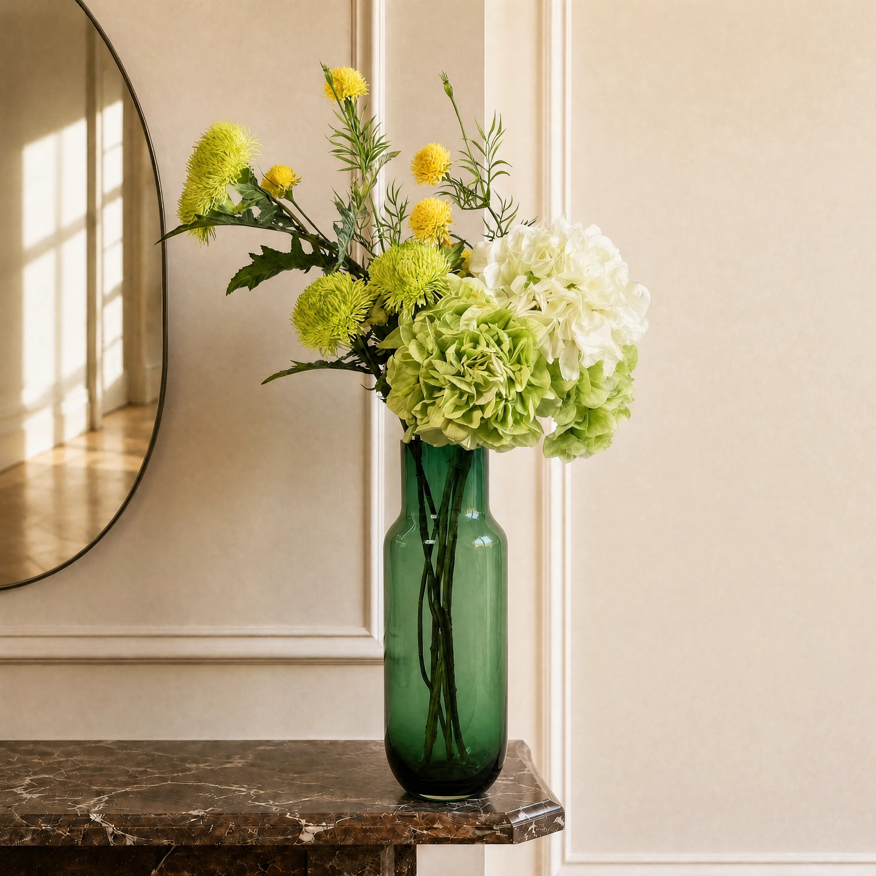Bouquet d’Hortensias verts 7 tiges - Image 2