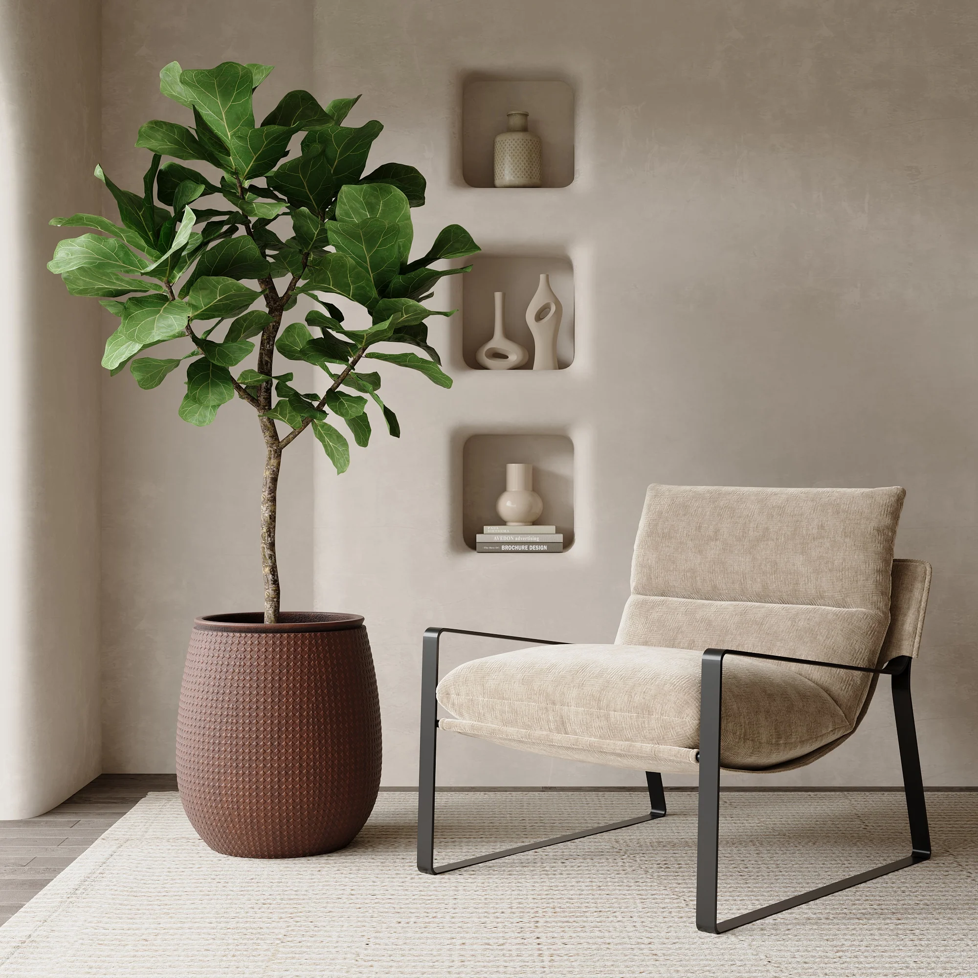 3 Cache-Pots Zen motif losanges rouge brique - Image 4