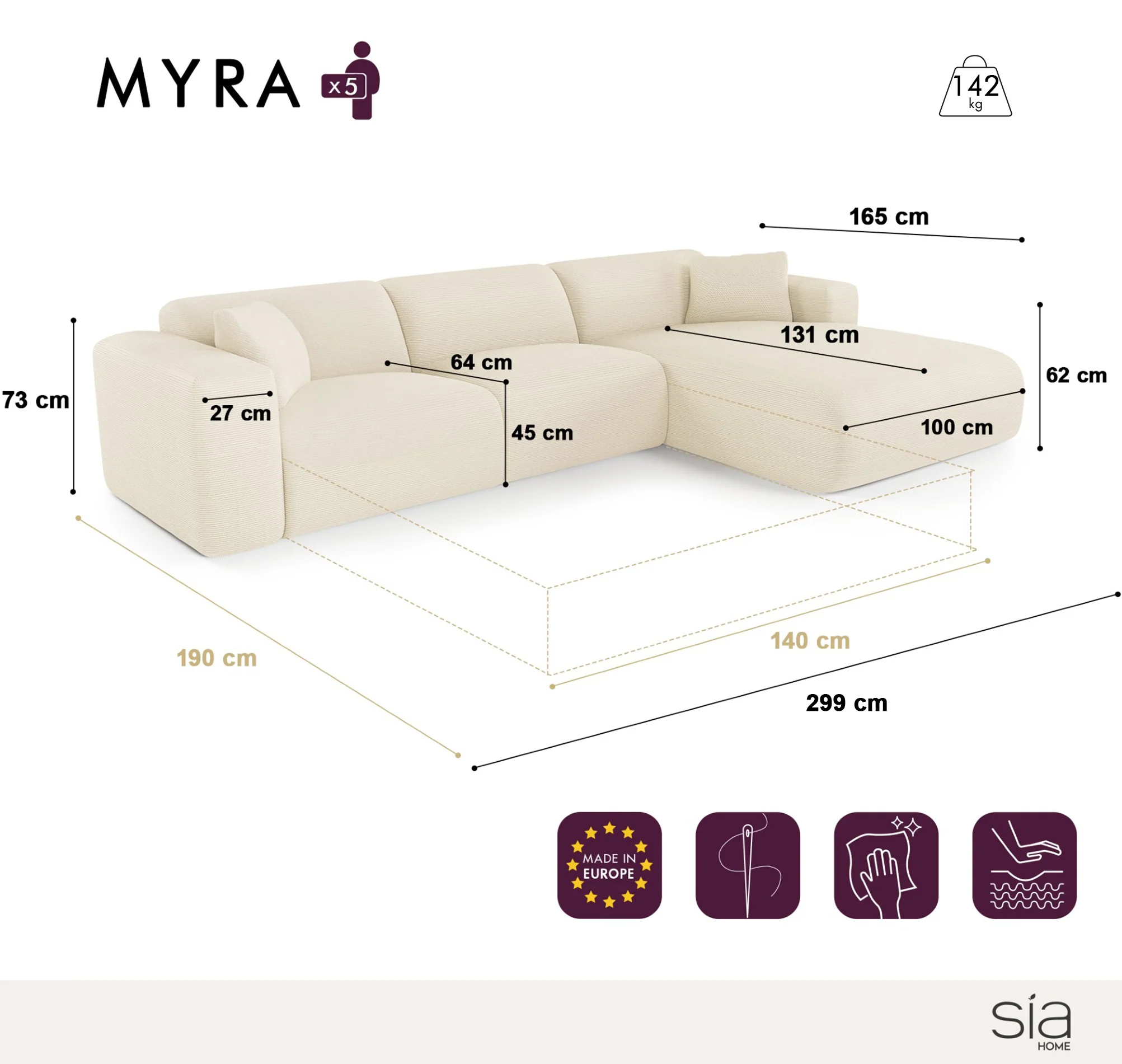 Canapé Convertible Angle Droit Myra - Image 8