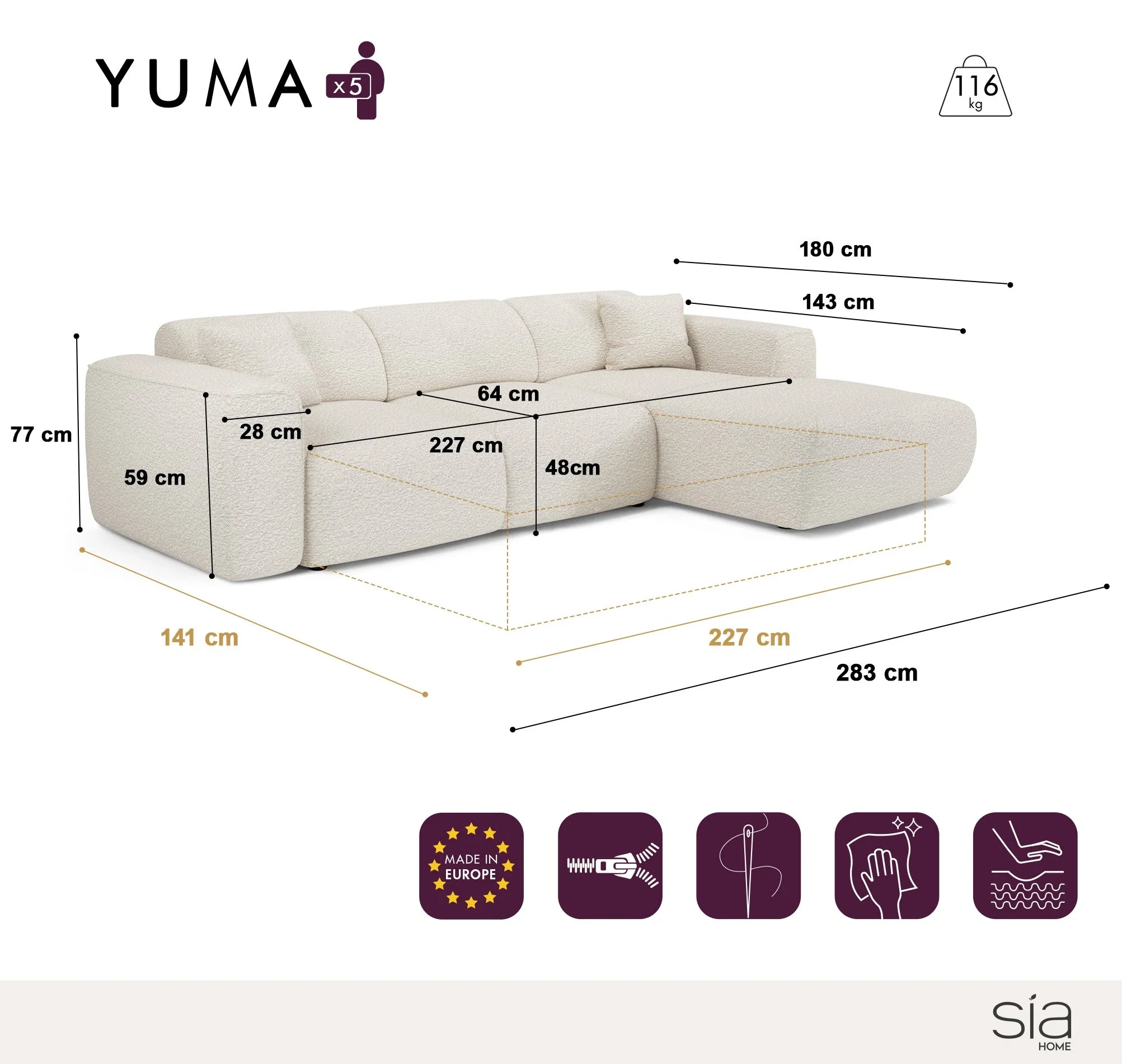 Canapé Convertible Angle Droit Yuma - Image 38