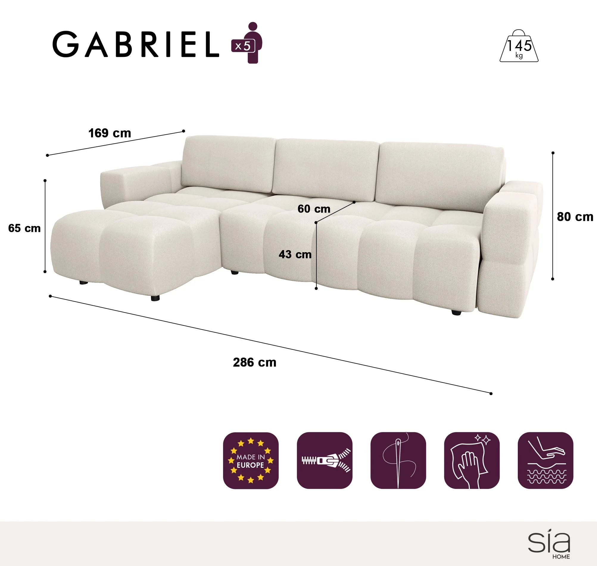 Canapé Convertible Angle Droit Gabriel - Image 21