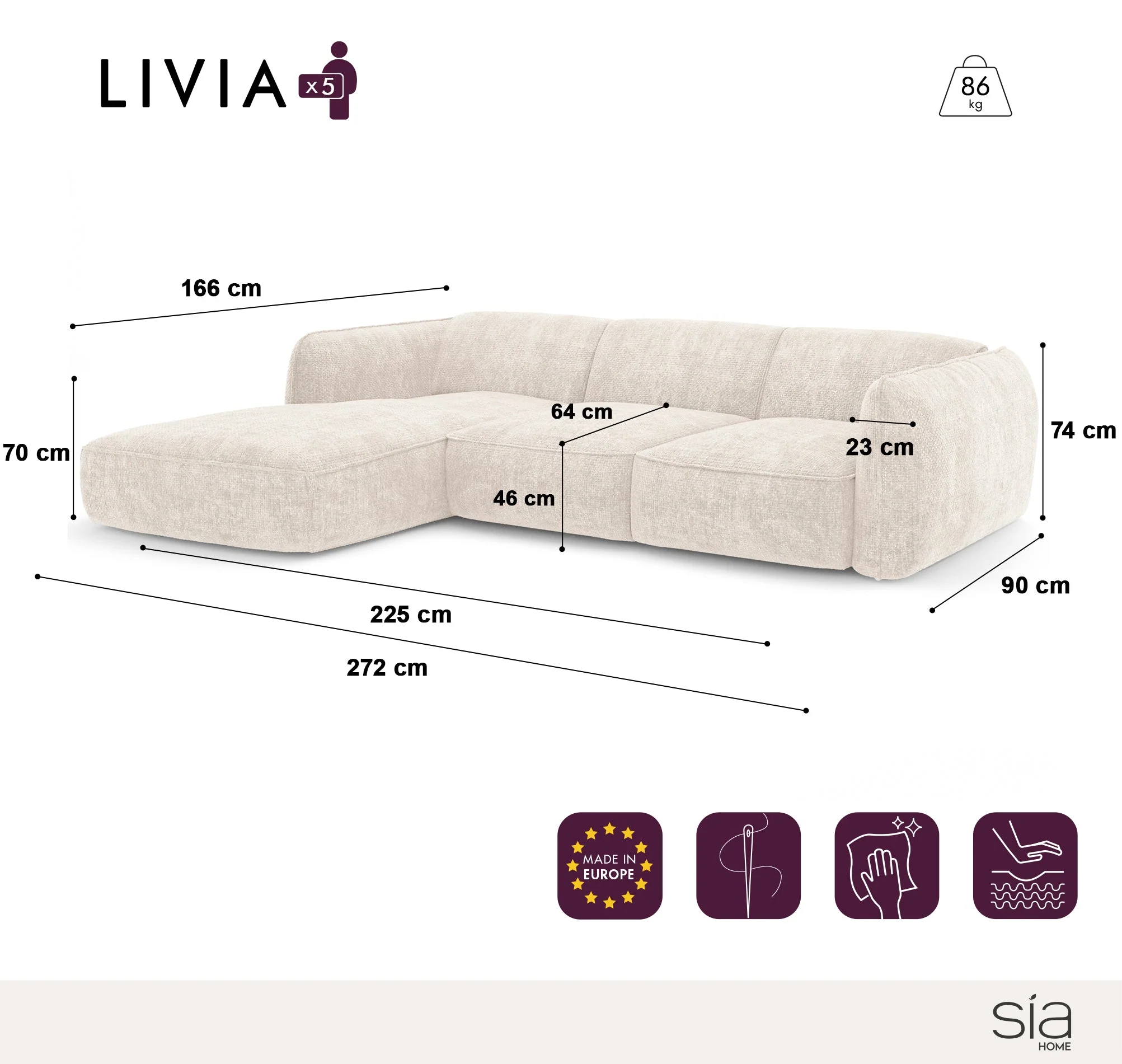 Canapé D'Angle Gauche Livia - Image 14