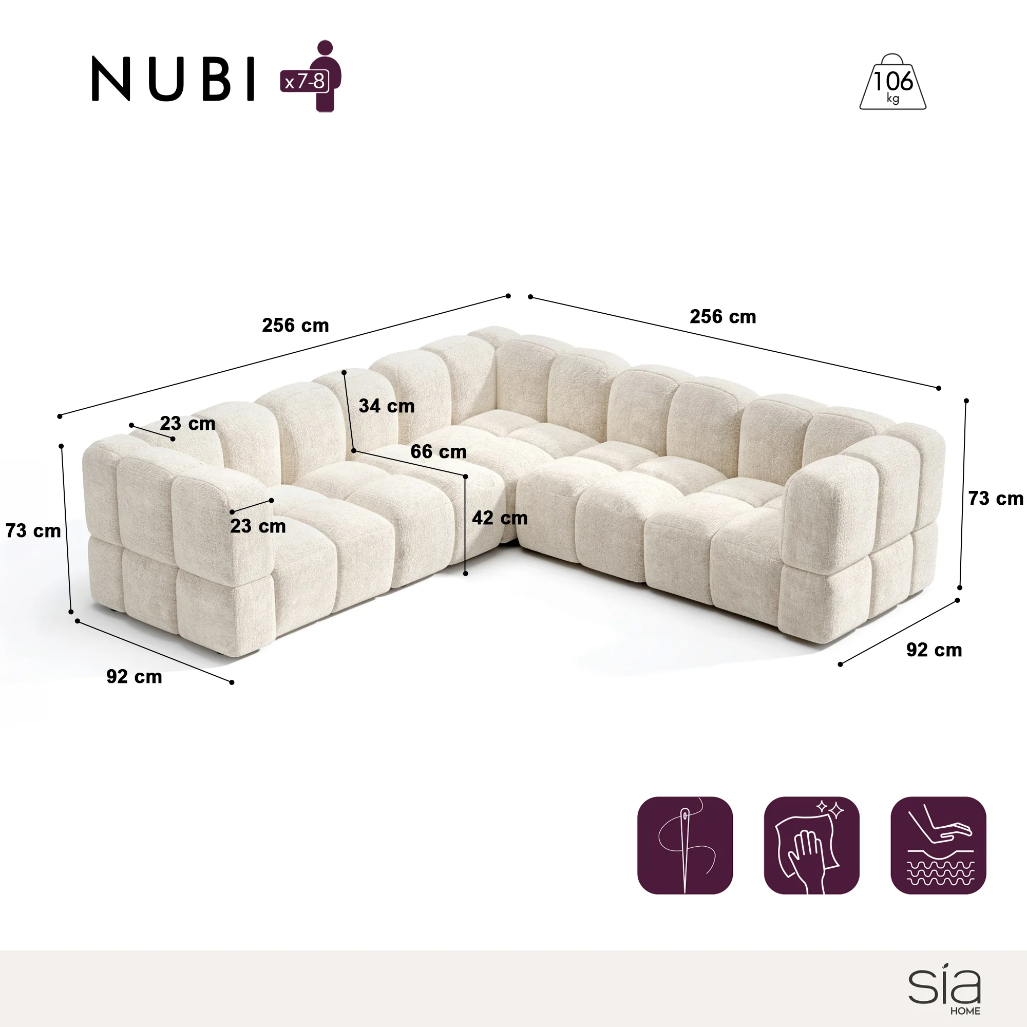 Canapé d'angle panoramique modulable NUBI - Image 3