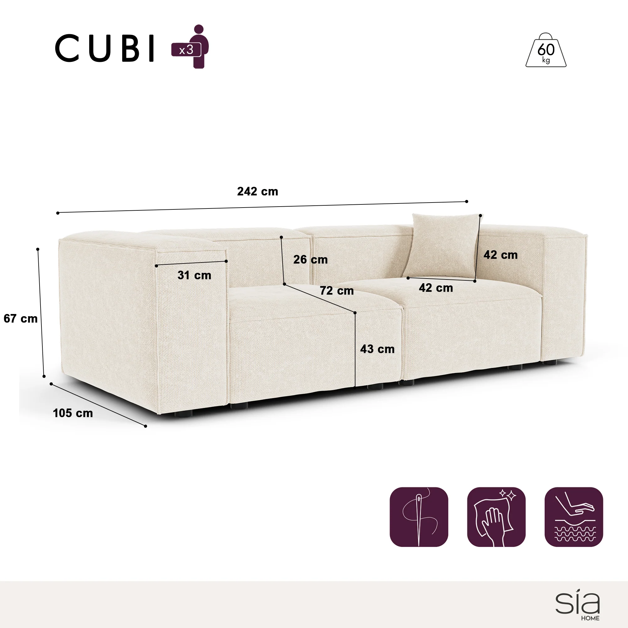 Canapé modulable CUBI - Image 3