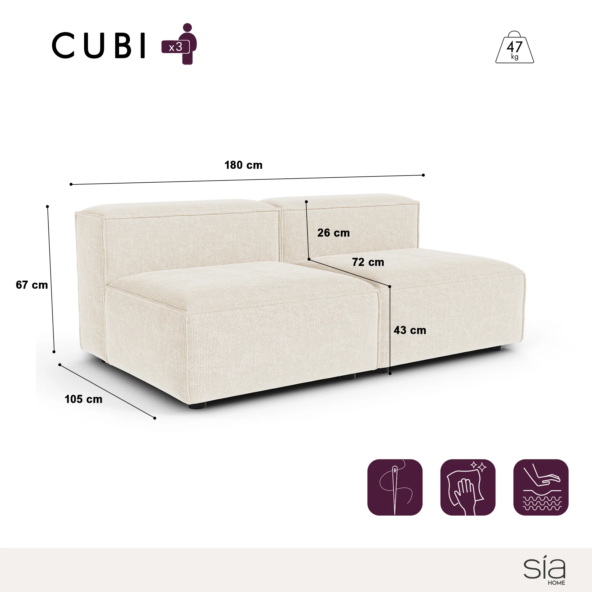 Canapé modulable CUBI - Image 3