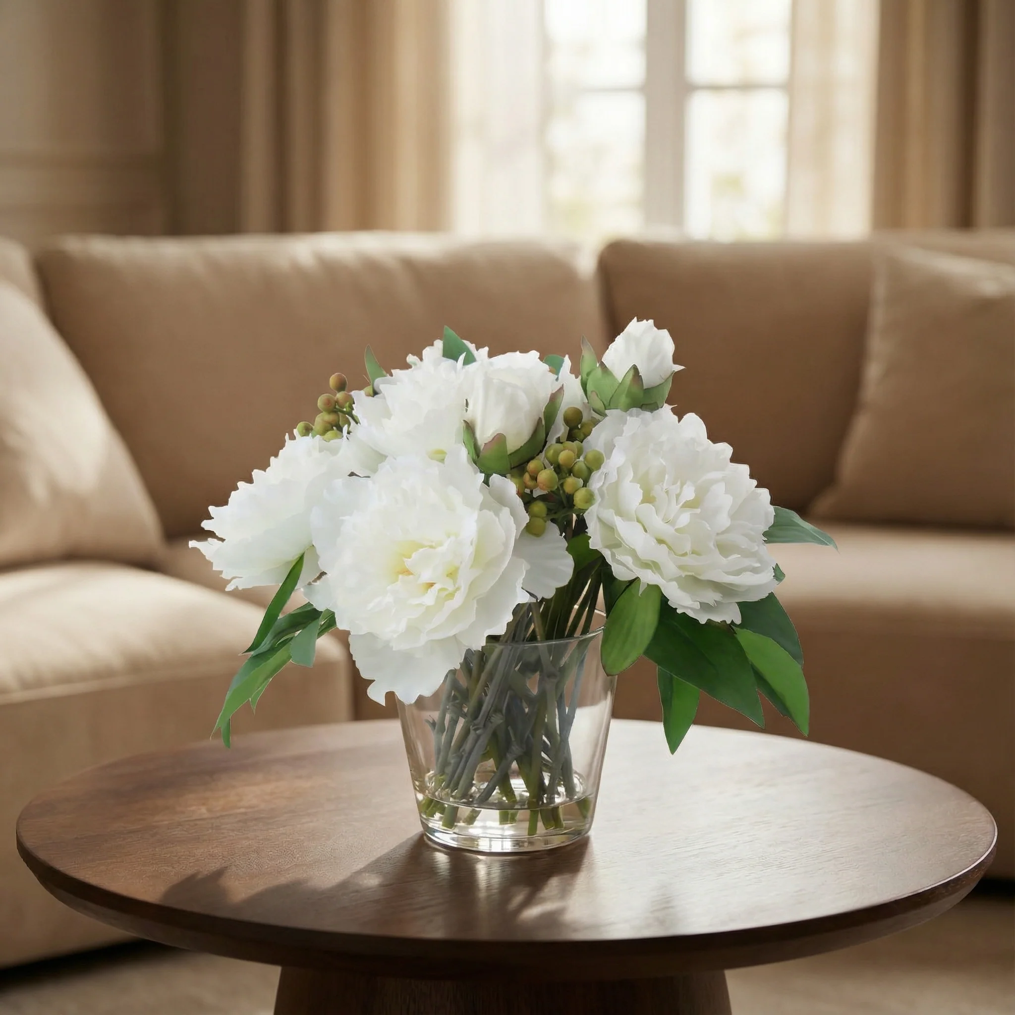 Composition de Pivoines et Baies - Image 2
