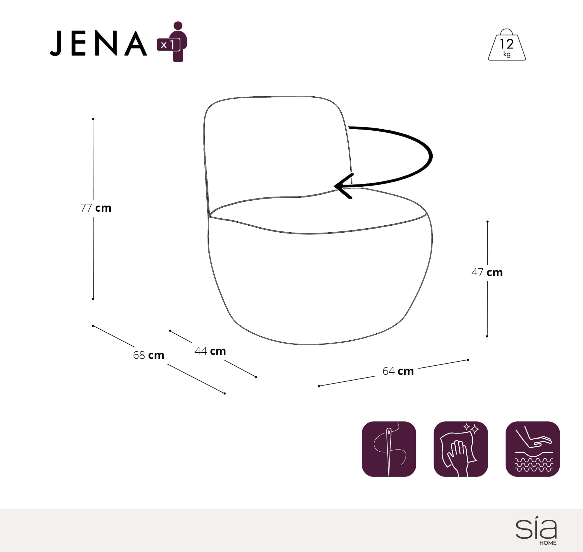 Fauteuil pivotant Jena - Image 14