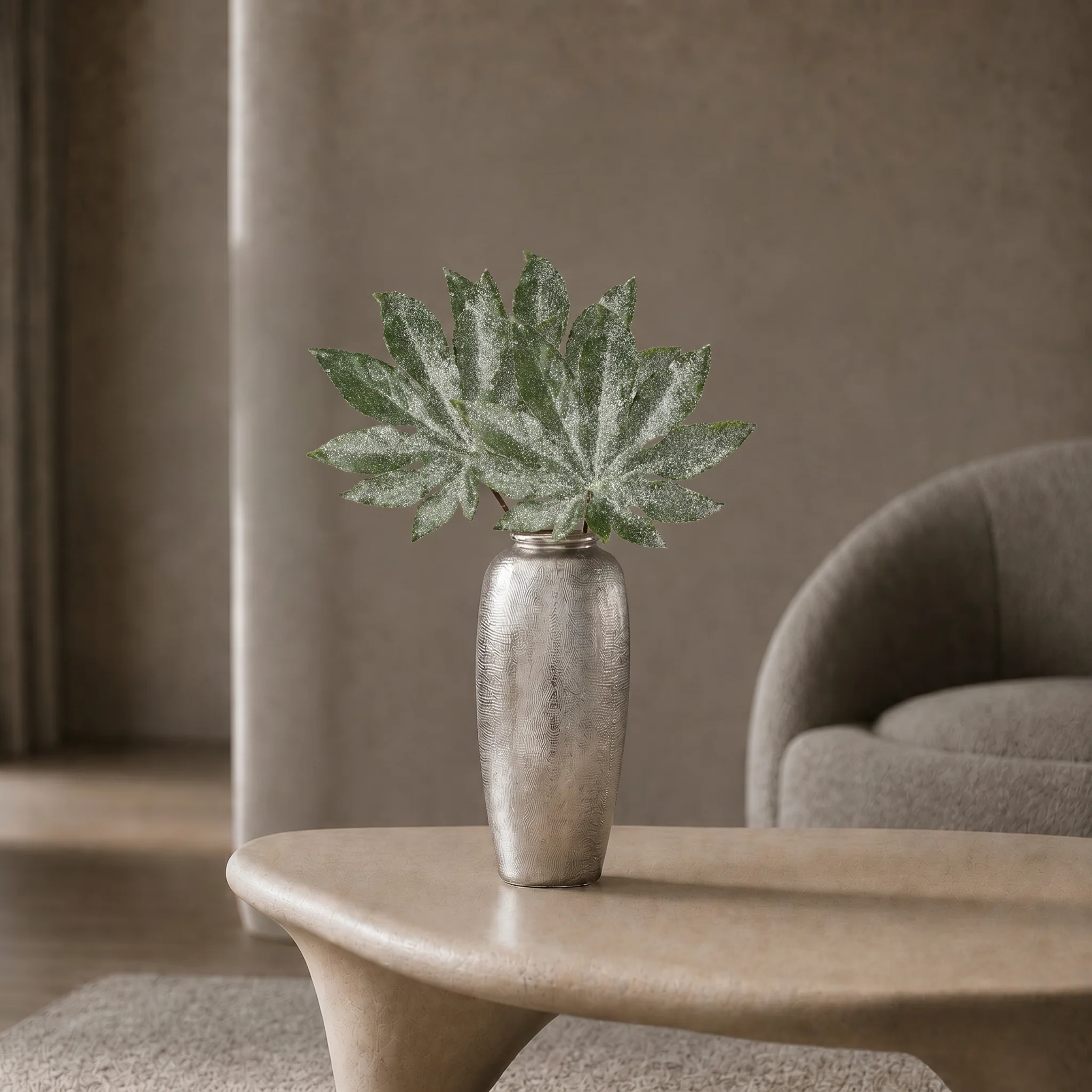 Feuille Aralia Pailletée 60 cm - Image 3