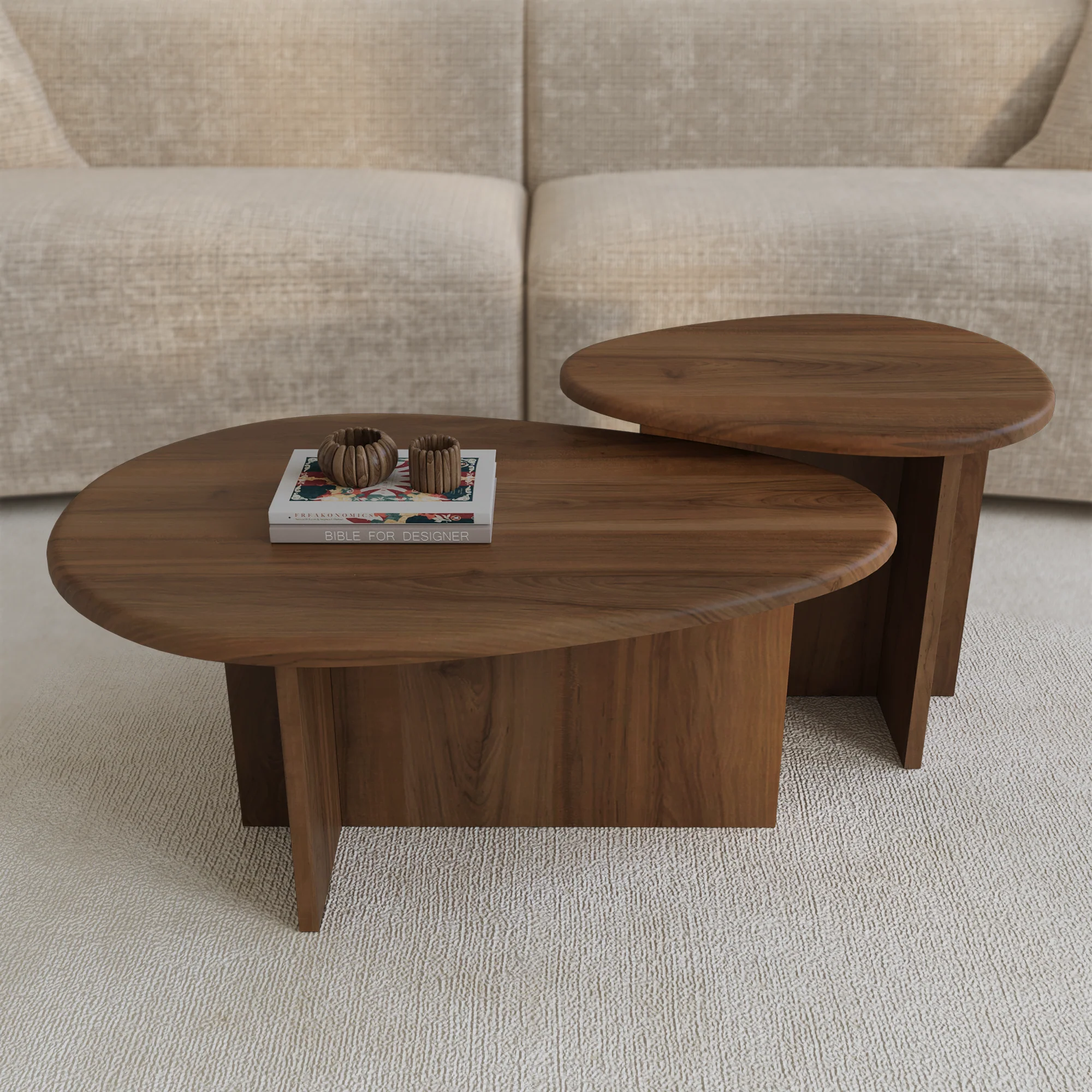 Lot de 2 tables basses gigognes Cedra - Image 3