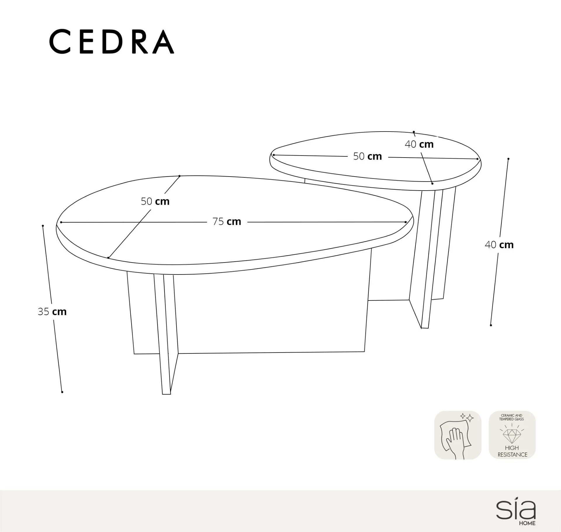 Lot de 2 tables basses gigognes Cedra - Image 6