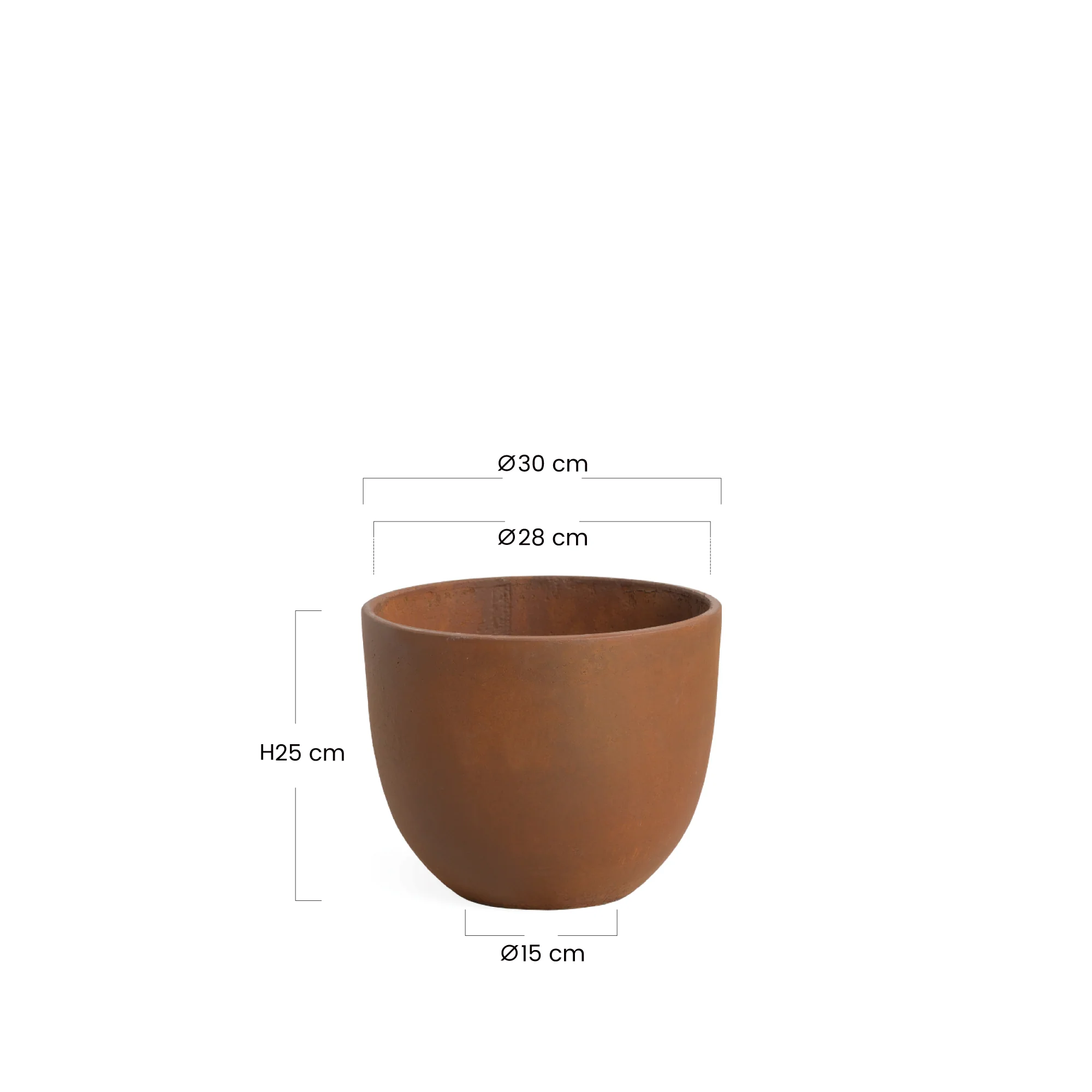 Cache-Pot Terra arrondi 25 cm - Image 25