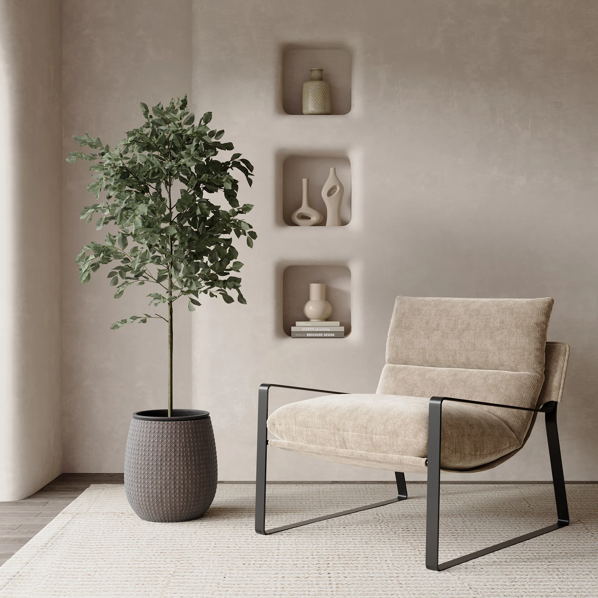 Cache-Pot Zen motif losanges 38 cm - Image 8