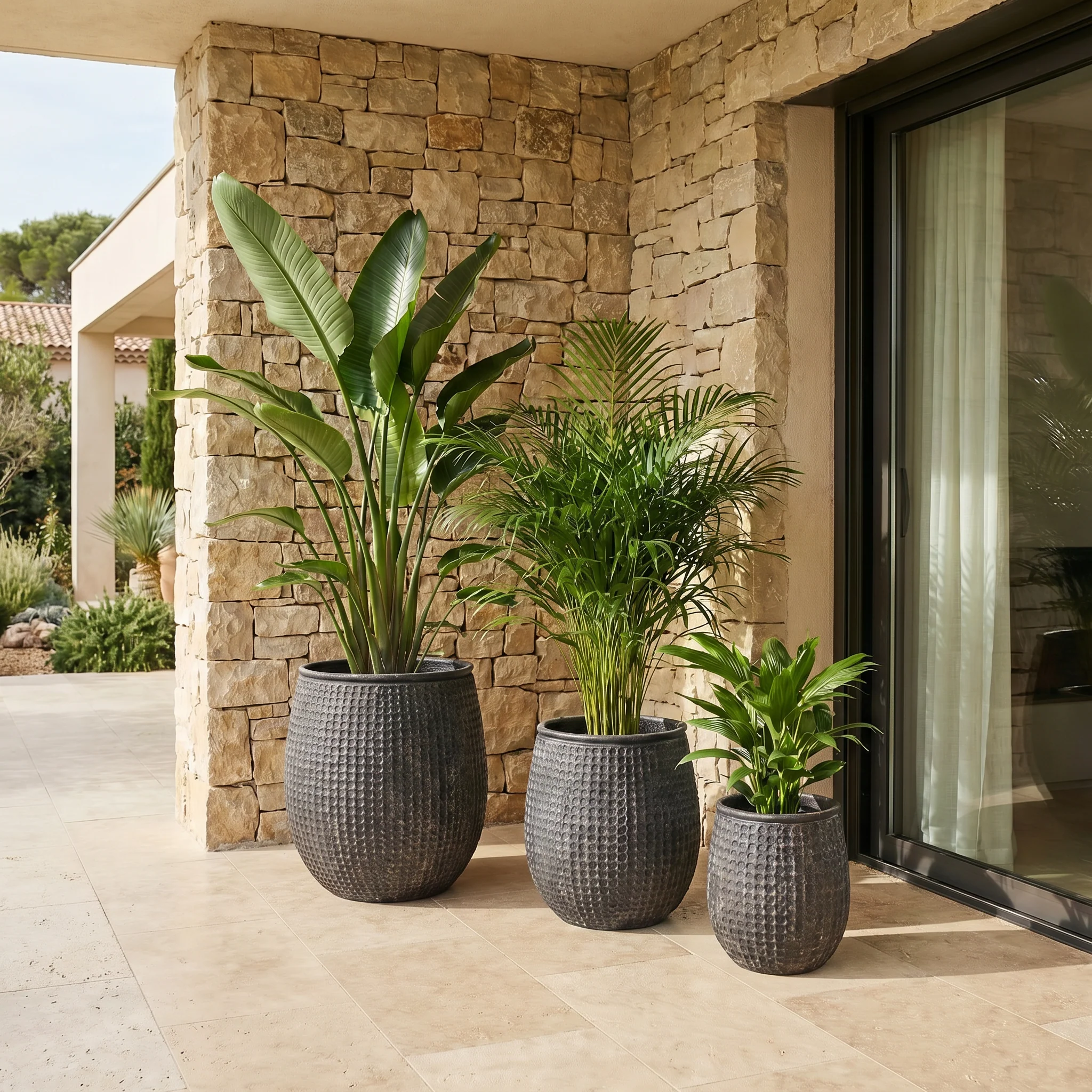 Cache-Pot Zen motif losanges 50 cm - Image 7