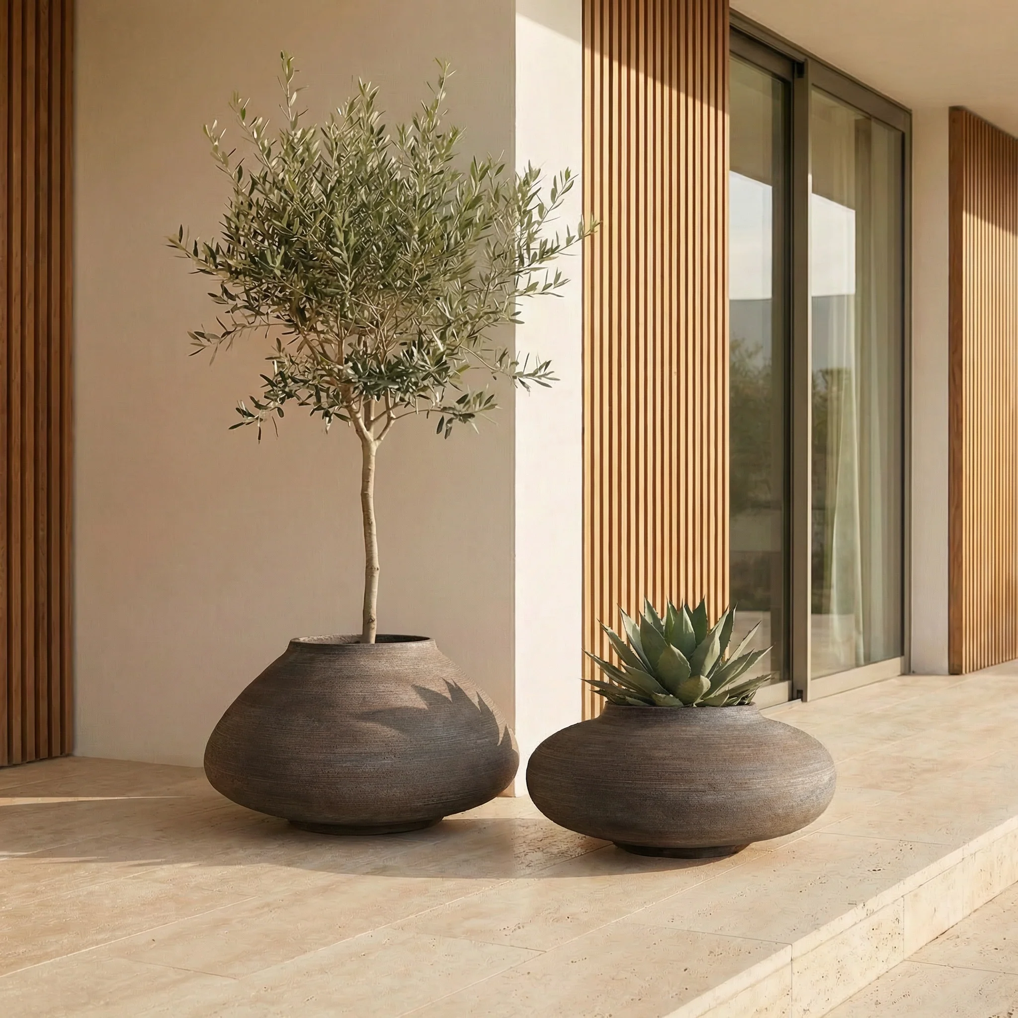 Cache-Pot Zen galbé 37 cm - Image 2