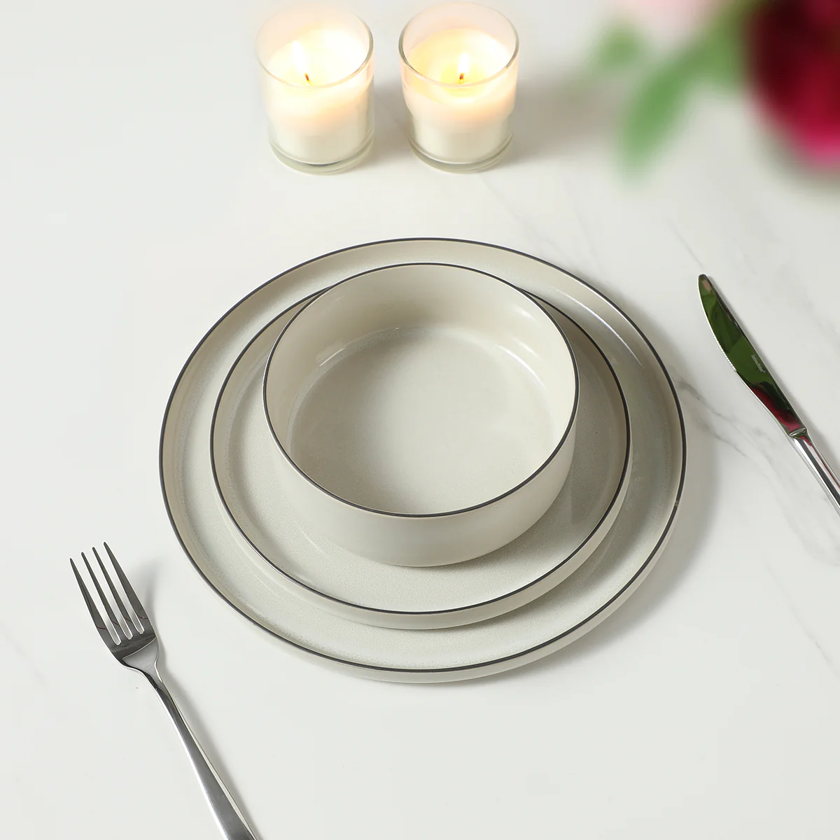 Service 4 assiettes plates Creamy - Image 10