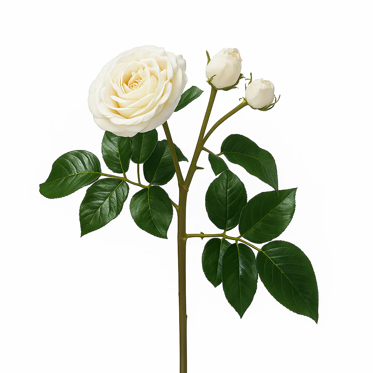 Tige de Rose ouverte avec bourgeons Premium 55cm - Image 6