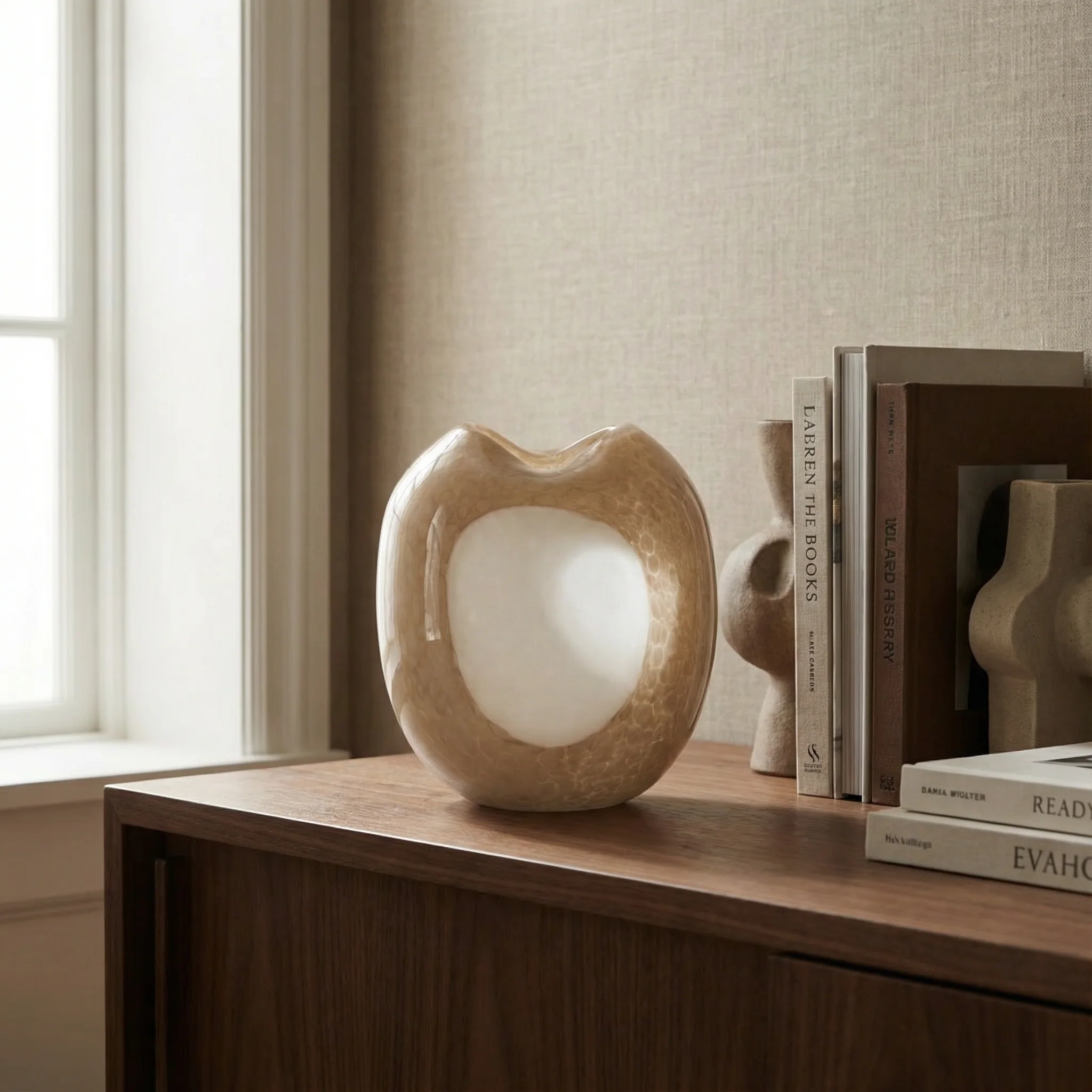Vase en verre soufflé Opale 22 cm - Image 2