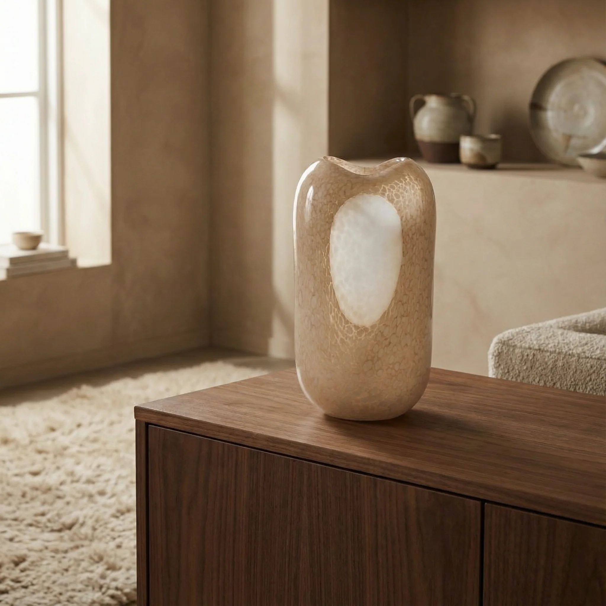 Vase en verre soufflé Opale 37 cm - Image 2